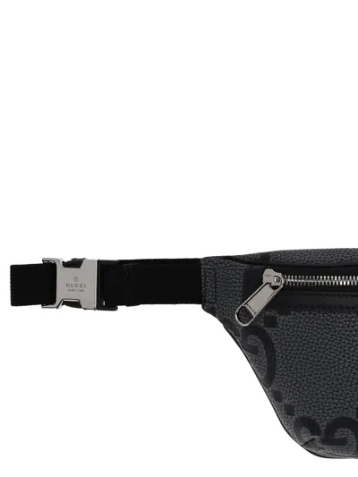 Gucci Jumbo Gg Small Belt Bag In Gray Black