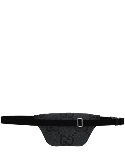 Gucci Jumbo Gg Small Belt Bag In Gray Black