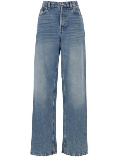 Gucci Light Blue Washed Denim Trousers In Blue