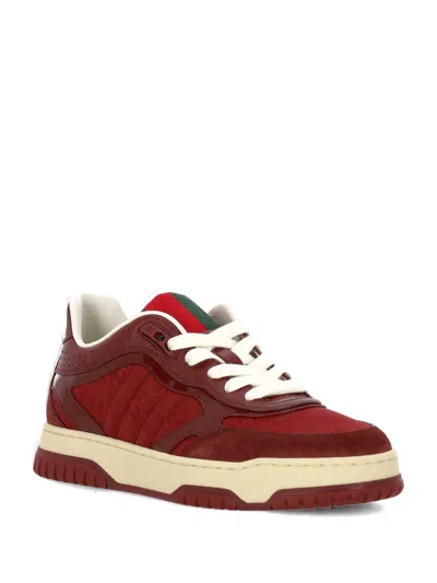 Shop Gucci Re Web Gg Sneakers In Red