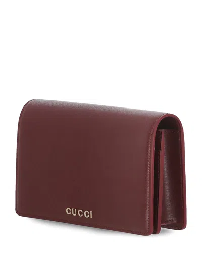 Gucci Chain Strap Wallet With Removable Shoulder In Brown