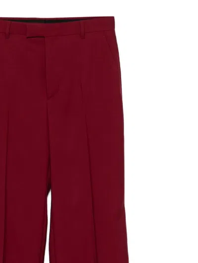 Gucci Red Tailored Wool Trousers In Red