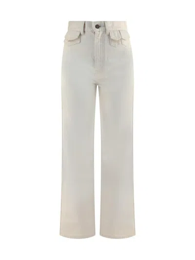 Chloé Trousers With Mini Front Pockets In Neutral