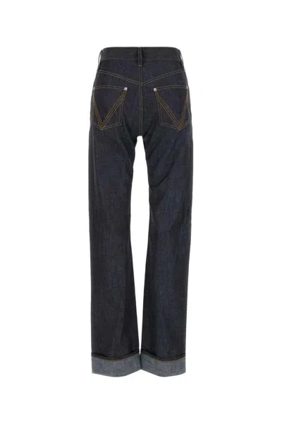 Bottega Veneta Womens Indigo Folded-cuffs Straight-leg Denim Jeans