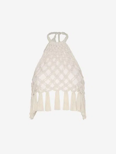 Andres Otalora A-mar Handmade Macrame Cotton-linen Top