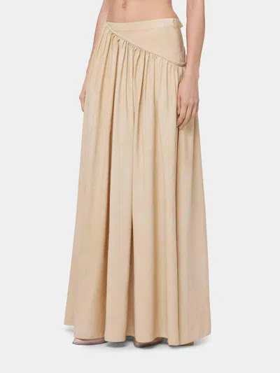 Rabanne Gathered Maxi Skirt In Neutral