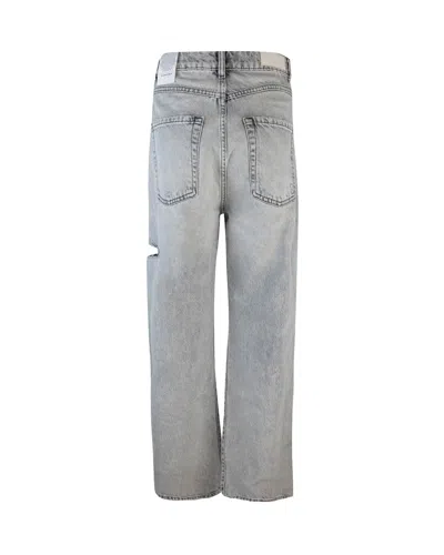 Icon Denim Grey High Waisted Jeans With Ripped Details In Gray