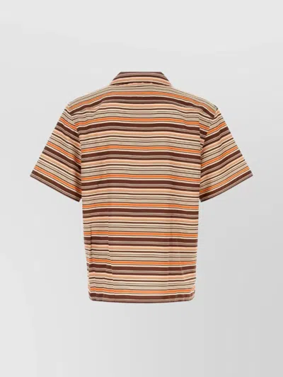 Prada Camicia In Misto Cotone Ricamato Uomo In Multi