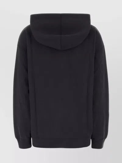 Ganni Oversize Cotton Sweatshirt With Hood And Graphic Print