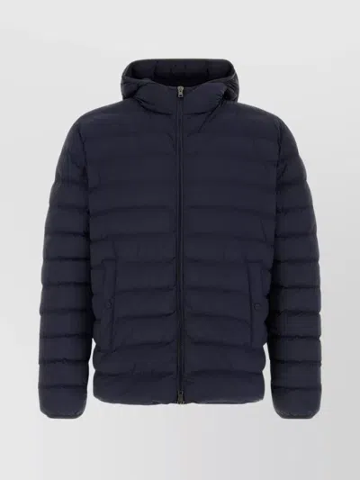Herno Piumino In Nylon Stretch Blu Navy Uomo In Black
