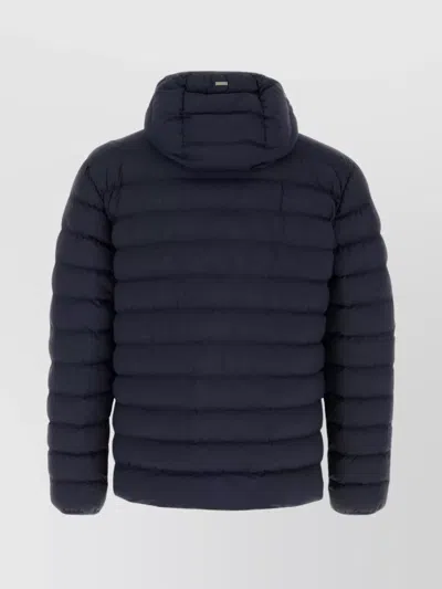 Herno Piumino In Nylon Stretch Blu Navy Uomo In Black