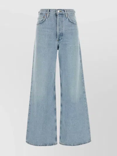 Agolde Denim Jeans Wide-leg Five Pockets In Blue