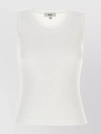 Agolde Stretch Cotton Blend Tank Top In White