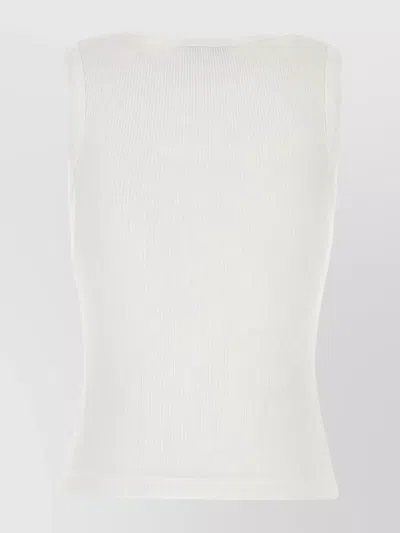 Agolde Stretch Cotton Blend Tank Top In White