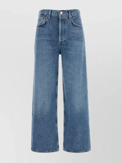 Agolde Temple Denim Trousers Belt Loops In Blue