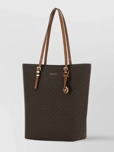Michael Kors Large Quinn Shopping Bag In Printed Canvas In Brown