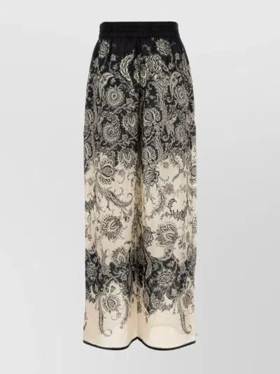 Zimmermann Pantalone Rhiannon In Seta Stampata  Donna