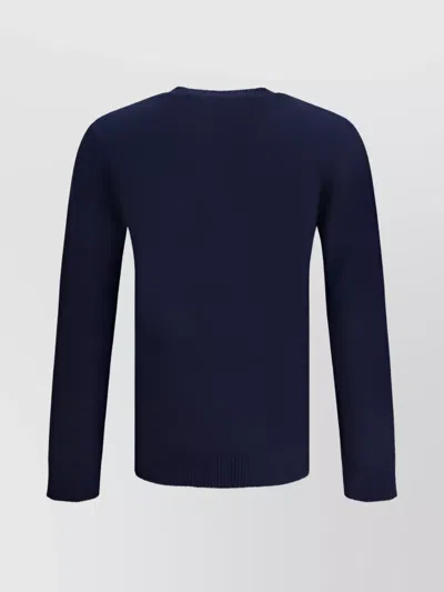 Valentino Wool Sweater Heart Motif In Blue
