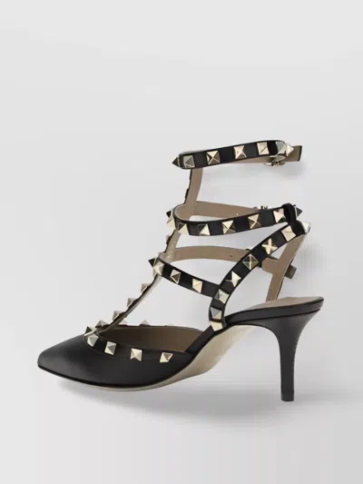 Valentino Garavani Pointed Toe Studded Embellishments Pumps In Black