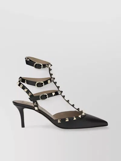 Valentino Garavani Pointed Toe Studded Embellishments Pumps In Black