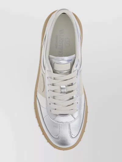 Valentino Garavani Jw Anderson Brown Leather Stitch Slippers In Neutral