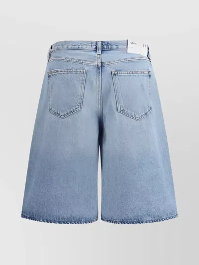 Agolde Urban Baggy Denim Shorts With Belt Loops In Blue
