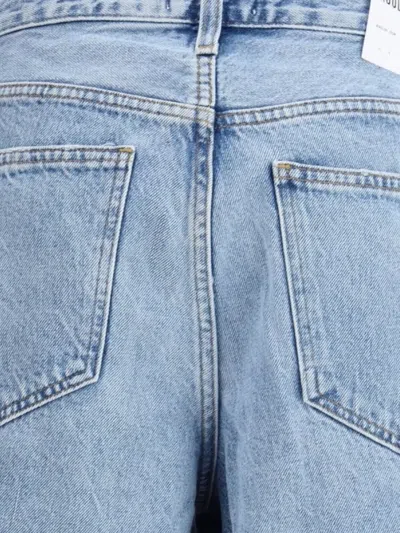 Agolde Urban Baggy Denim Shorts With Belt Loops In Blue