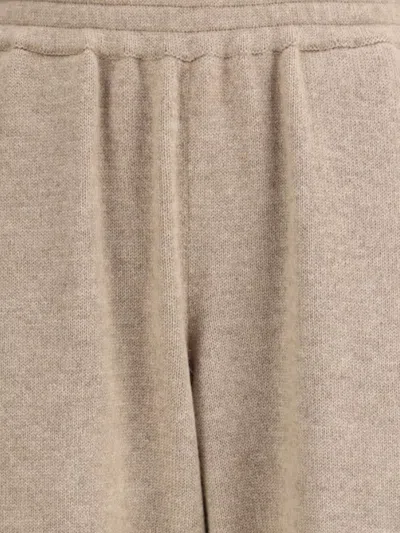 Brunello Cucinelli Ribbed Texture Elastic Waistband Trousers In Neutral