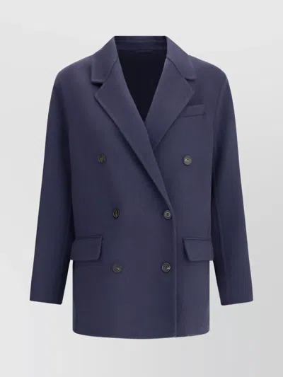 Brunello Cucinelli Caban Jacket In Blue
