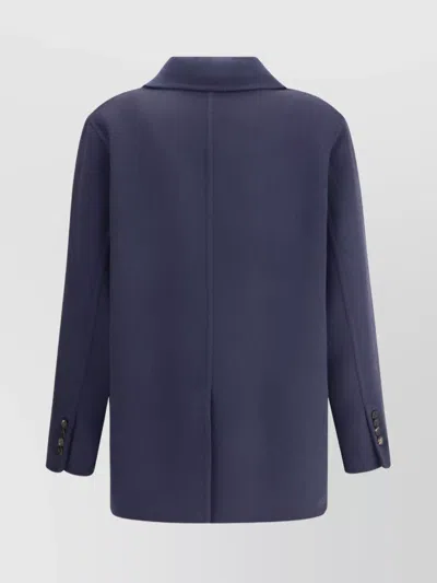 Brunello Cucinelli Caban Jacket In Blue