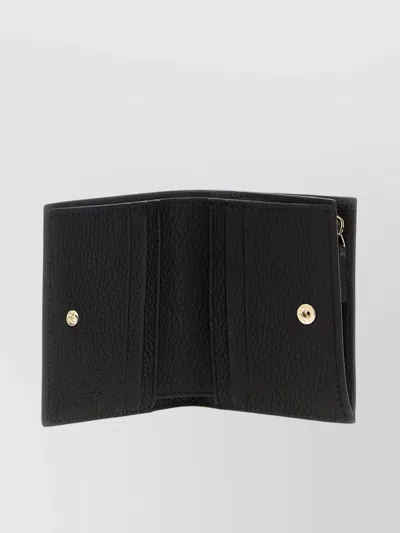 Valentino Garavani Rockstud Grainy Leather Flap Wallet Accessories In Black