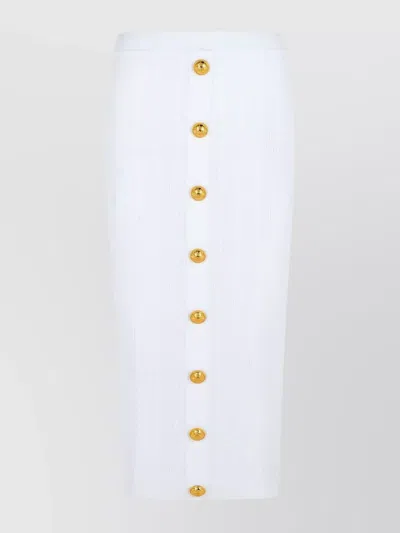 Balmain Long Skirt Viscose Blend In White