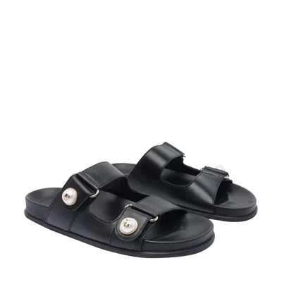 Jimmy Choo 25mm Fayence Leather Sandals In Black