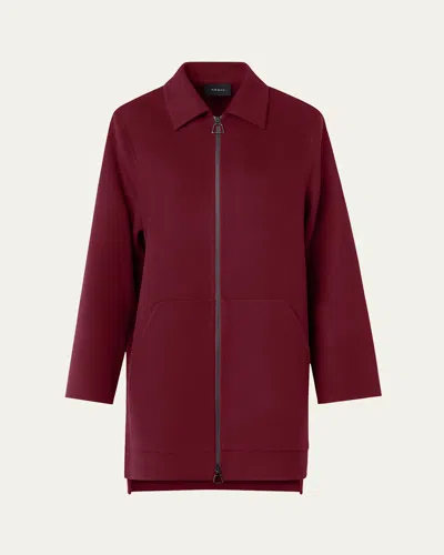 Akris Fabiola Double-face Cashmere Coat In Red