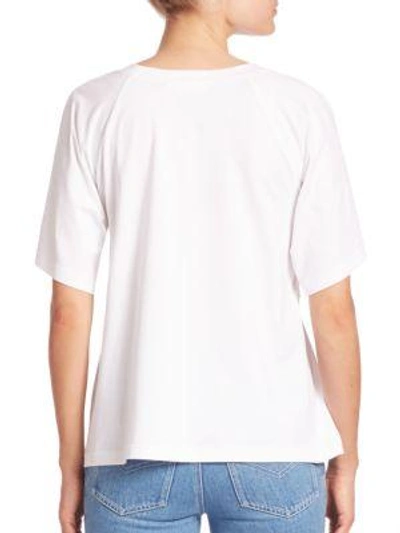 Shop Chloé Babydoll Lace Tee In Optic White