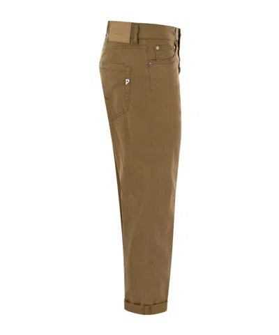 Dondup Hazelnut Denim Trousers With Jewel Button Closure