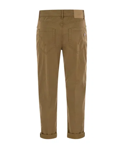 Dondup Hazelnut Denim Trousers With Jewel Button Closure