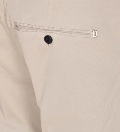 Dondup Trousers With Back Pockets And Button Detail In Neutral
