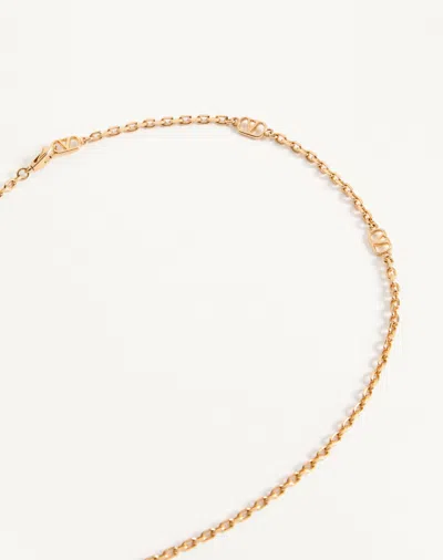 Valentino Royal Heart Metal And Enamel Chain Necklace