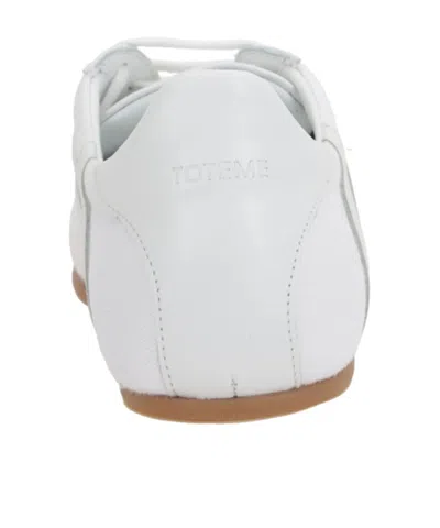 Totême Canvas Low-top Sneakers With Leather Profiles In White