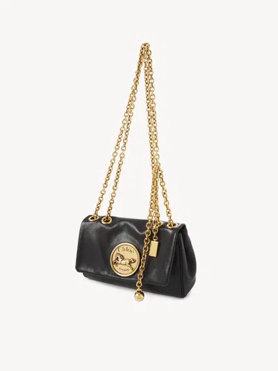 Chloé Chloe Small Heritage Shoulder Bag In Grained Leather In Black