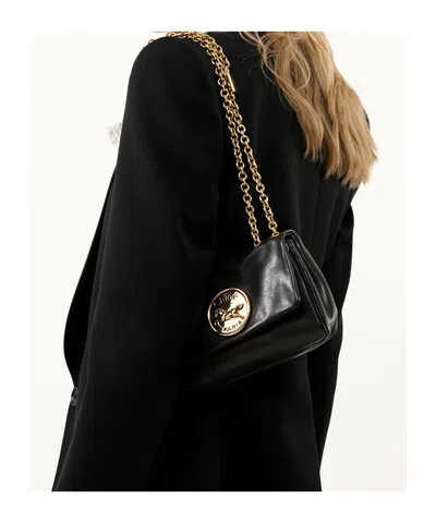 Chloé Chloe Small Heritage Shoulder Bag In Grained Leather In Black