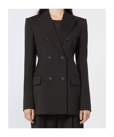 Sportmax Double-breasted Jacket Featuring Button Detailing In Black