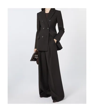 Sportmax Double-breasted Jacket Featuring Button Detailing In Black