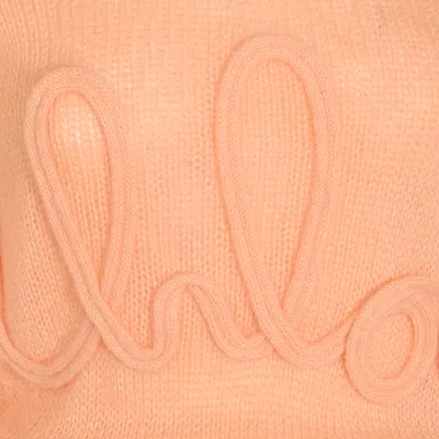 Chloé Logo Embroidery Sweater Sweaters And Cardigans Pink In Orange