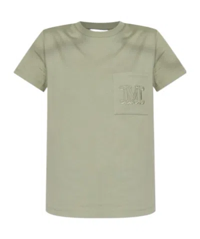 Max Mara Logo-embroidered T-shirt In Green