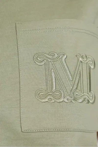 Max Mara Logo-embroidered T-shirt In Green