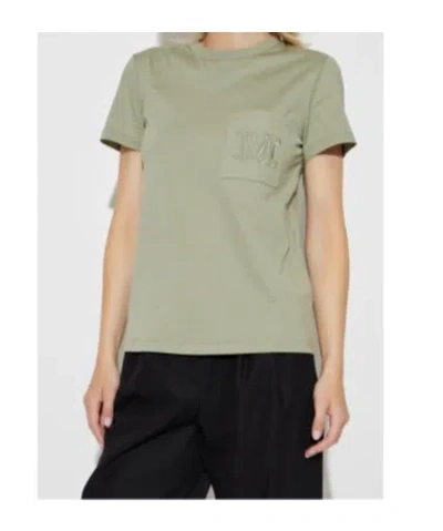 Max Mara Logo-embroidered T-shirt In Green