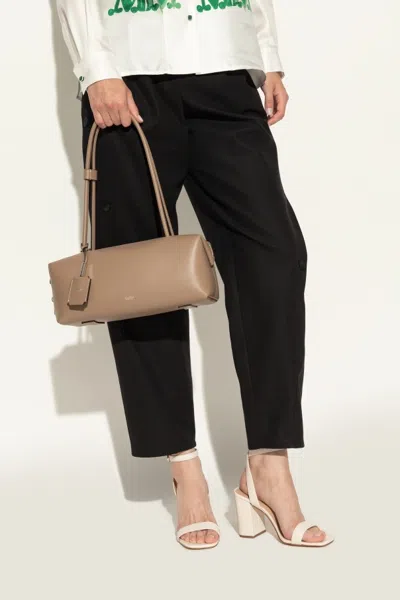 Max Mara Hold All String Small Square Bauletto Shoulder Bag Shoulder Bags Beige