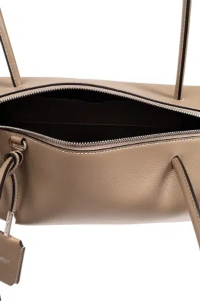 Max Mara Hold All String Small Square Bauletto Shoulder Bag Shoulder Bags Beige